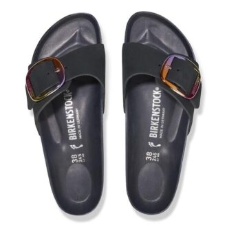 Madrid Big Buckle Nubuck Leather Black