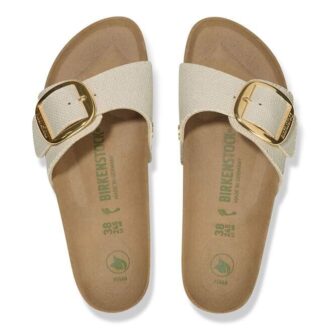 Madrid Big Buckle Textile Canvas Eggshell