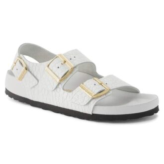 Milano Embossed Leather Emboss White